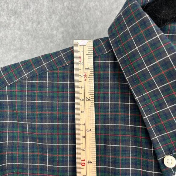 Lauren Ralph Lauren Mens Plaid Button Up Shirt Size 16 Neck Green Red White EUC - Picture 9 of 12